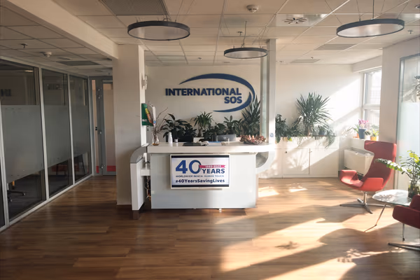 Kancelářské prostory International SOS Assistance po profesionálním úklidu kanceláří