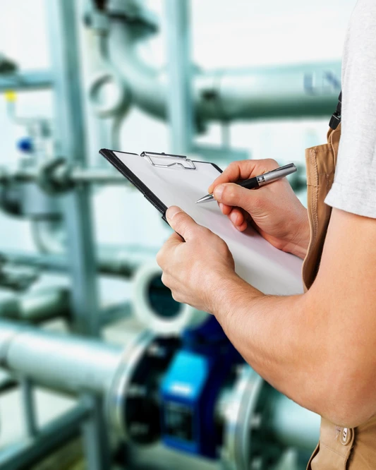 Technik facility managementu kontroluje technologii  a stav budovy v Praze